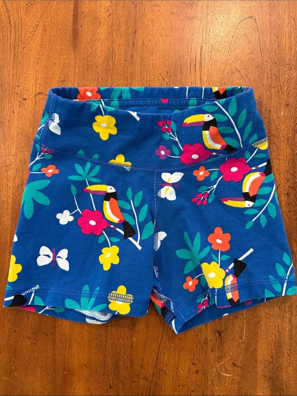Hanna Andersson Blue Tropical Toucan Print Girls' Shorts